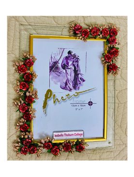 Red and Gold Glass Photo Frame,