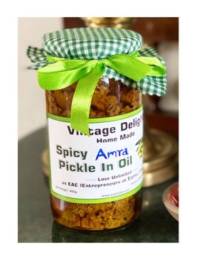 Homemade Spicy Amra (Junglee Mango) Pickle In Oil